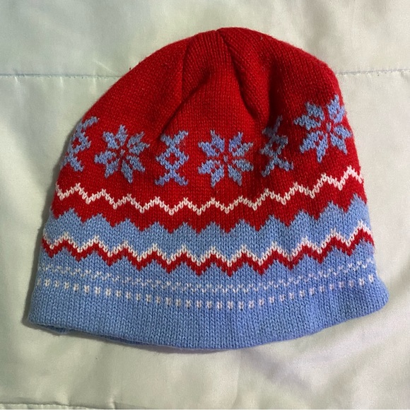 red and blue winter beanie NWOT - Picture 1 of 4